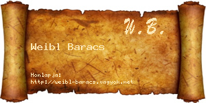 Weibl Baracs névjegykártya